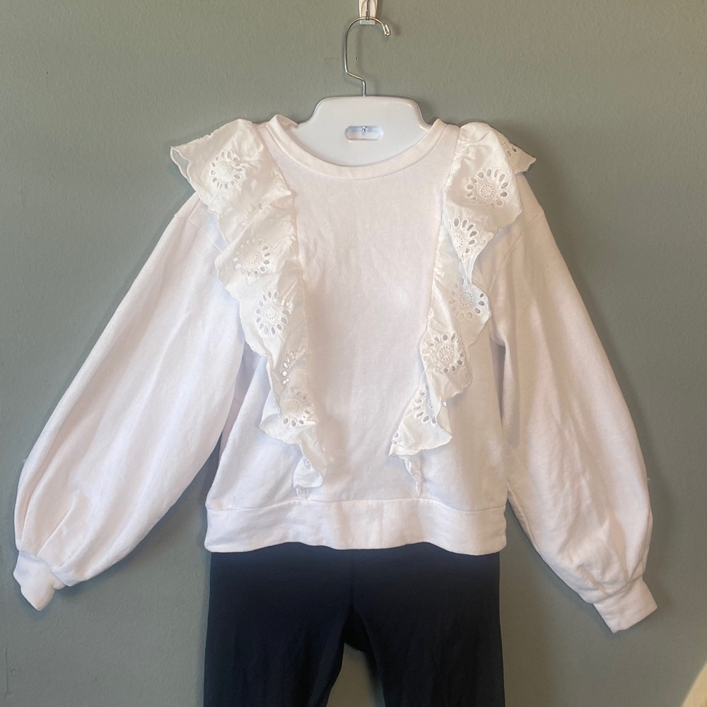 Melrose and Market White Ruffle Eyelet Top romantic country cowgirl coquette